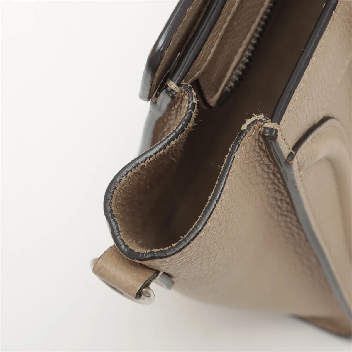 セリーヌ ラゲージ ナノショッパー レザー 2WAYハンドバッグ ベージュ