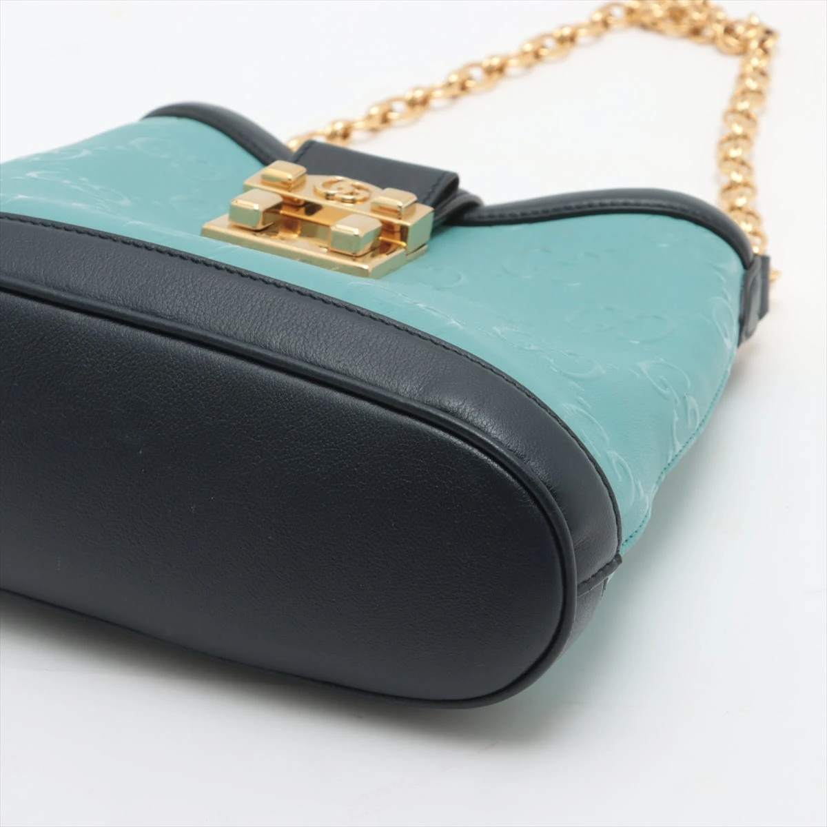 グッチ GGアイコン レザー 2WAYショルダーバッグ ブルー 675788