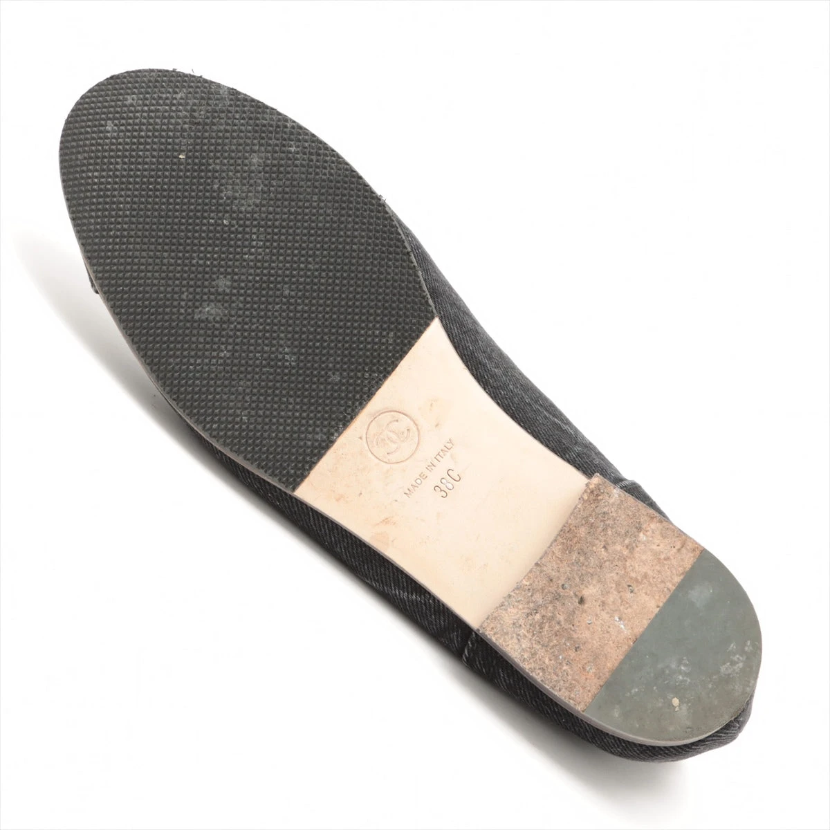 デニム×レザー　ココマークパンプス」 シャネル ココマーク デニム×レザー パンプス 38C レディース グレー