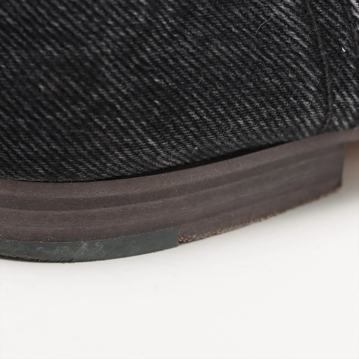 シャネル ココマーク デニム×レザー パンプス 38C レディース グレー