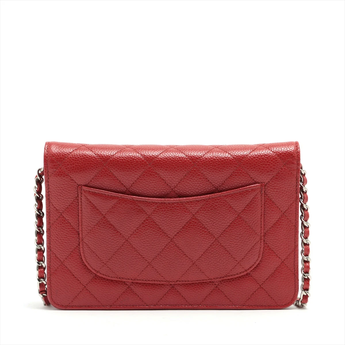 CHANEL マトラッセ ラムレザー シルバー金具 6連 キーケース レッド