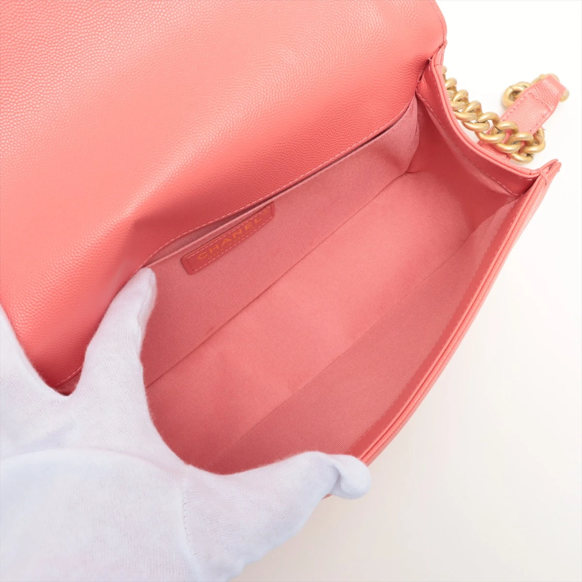 シャネル ボーイシャネル キャビアスキン チェーンショルダーバッグ