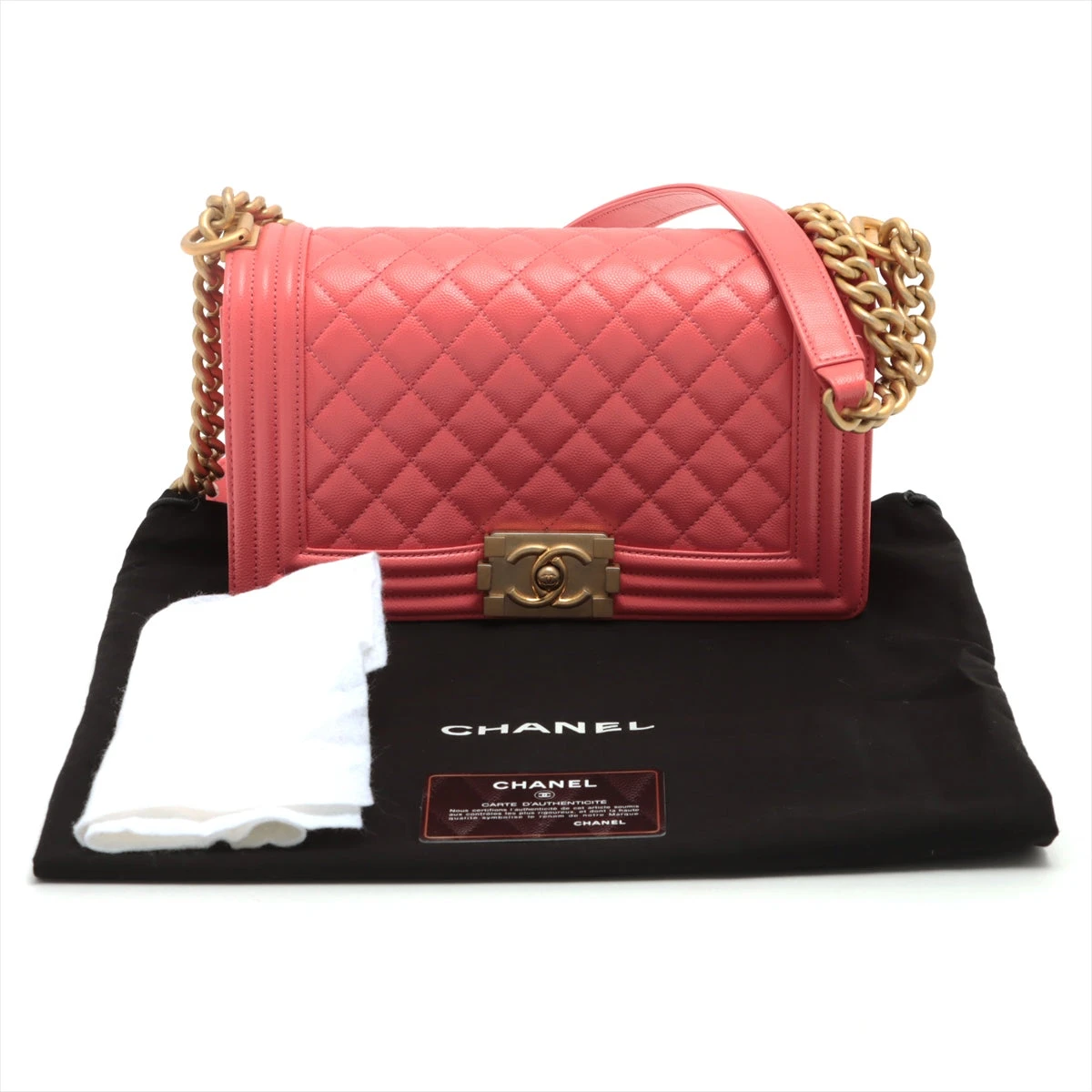 シャネル ボーイシャネル キャビアスキン チェーンショルダー