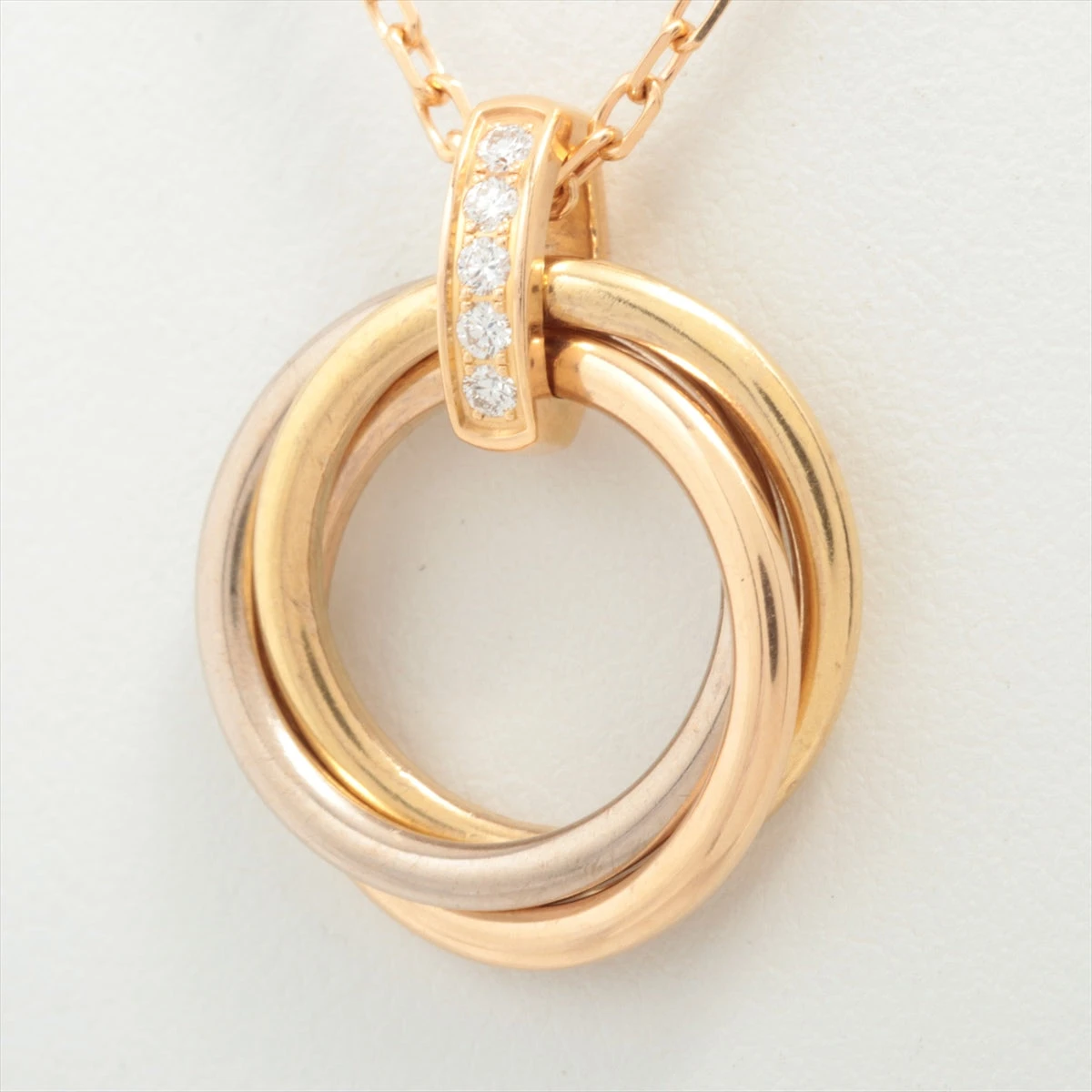 カルティエ トリニティ ダイヤ ネックレス 750(YG×PG×WG) 9.1g