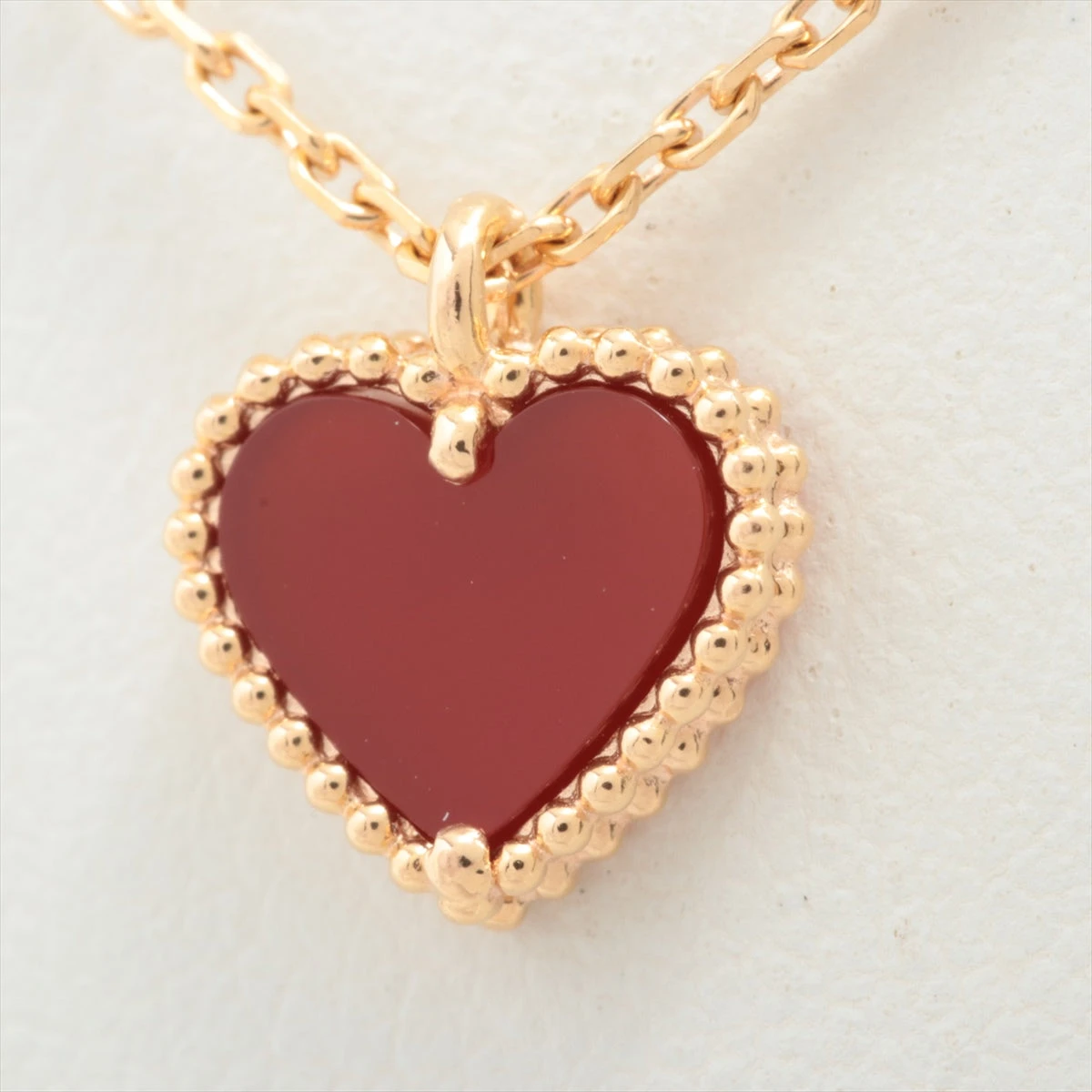 ヴァンクリーフ＆アーペルスウィートアルハンブラ カーネリアンネックレス スウィート アルハンブラ ペンダント 18K イエローゴールド