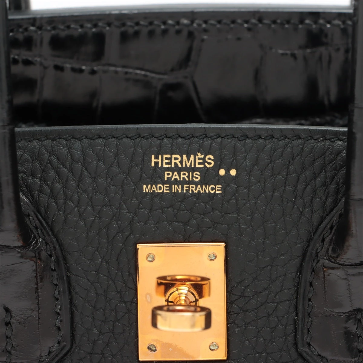 エルメス バーキン25タッチ トゴ×ニロティカス ブラック ゴールド金具