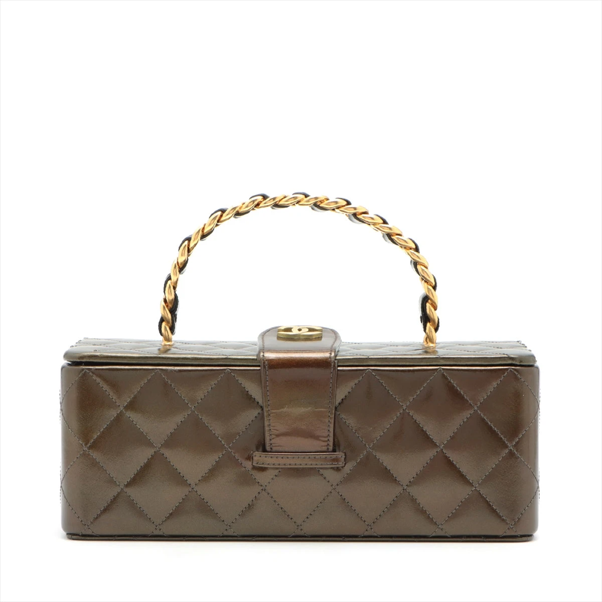 希少 正規品 CHANEL マトラッセ パテントレザーハンドバッグ ゴールド金具 シャネル マトラッセ ゴールド金具 12番台 パテント レザー 2WAY