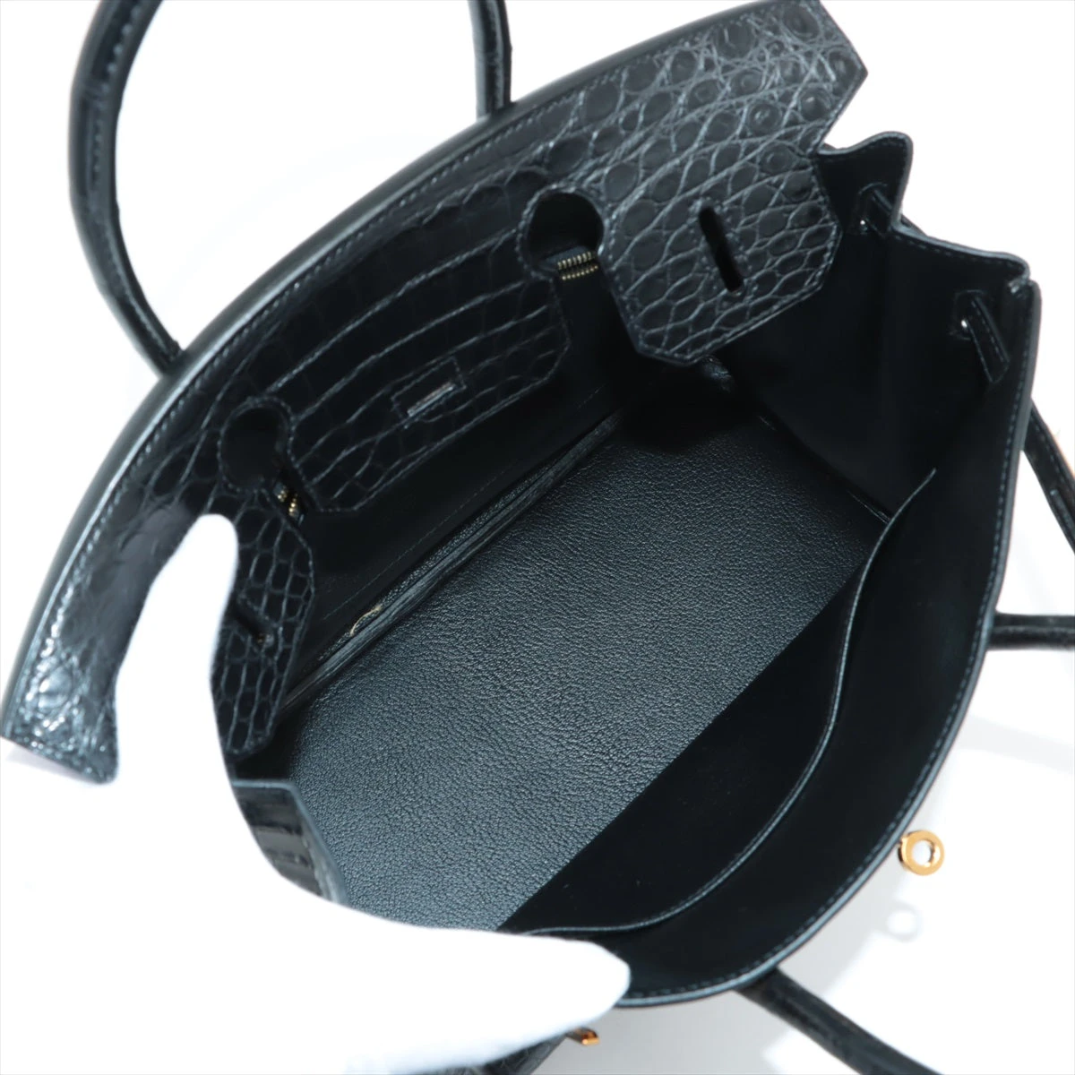 エルメス バーキン30 アリゲーターマット ブラック レディース ハンド