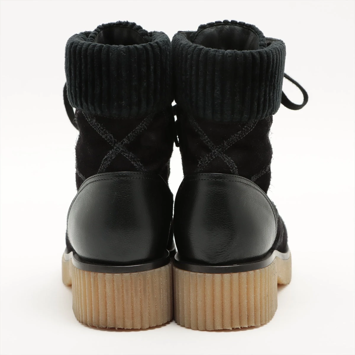 シャネル ココマーク 20B レザー×スエード ショートブーツ 37C