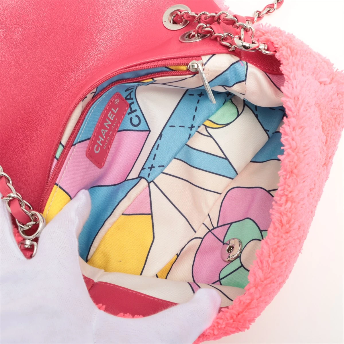シャネルマトラッセ　パイル地　チェーンショルダー　ピンク 楽天市場】未使用 シャネル CHANEL マトラッセ シングルフラップ