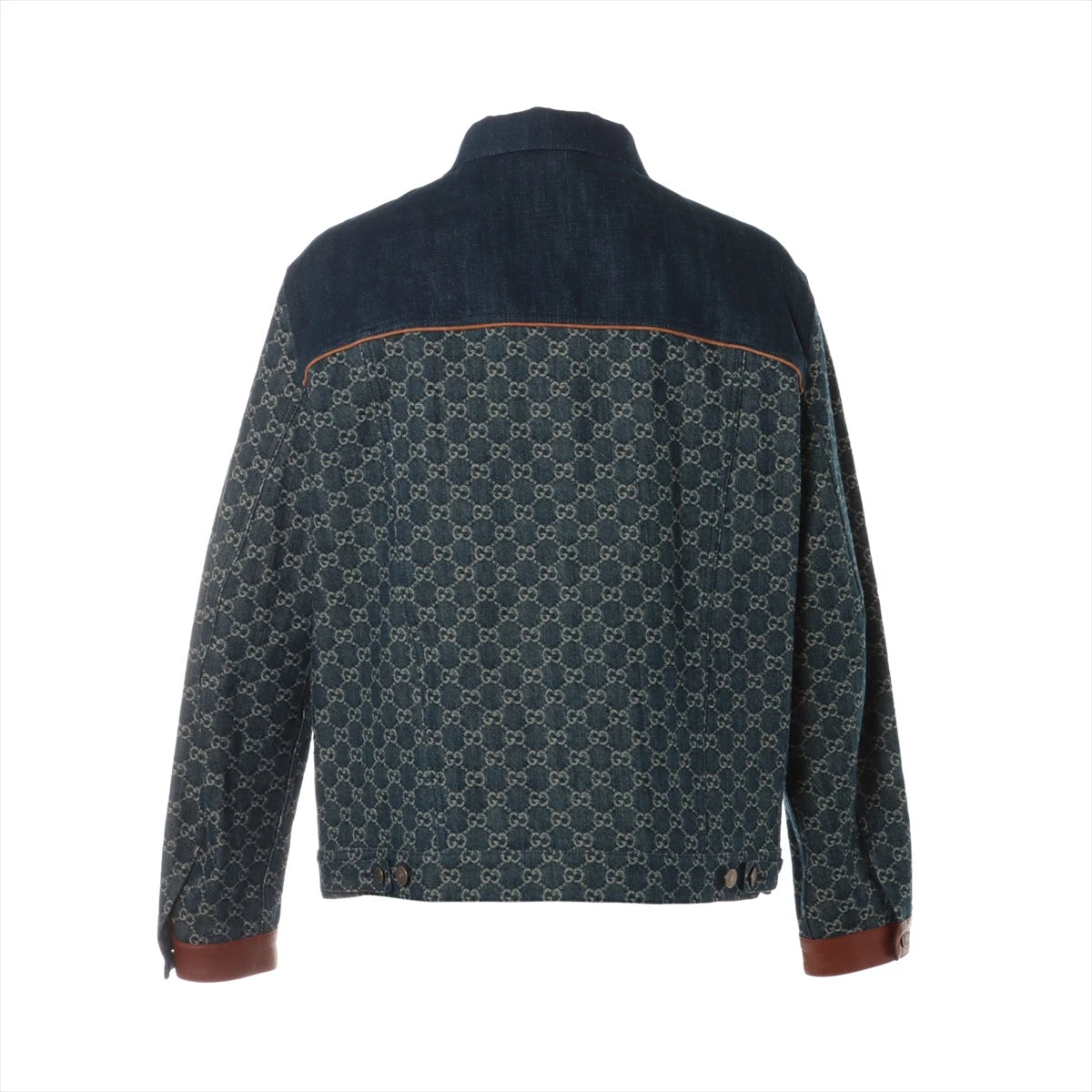 グッチ 21SS コットン デニムジャケット 48 メンズ ネイビー