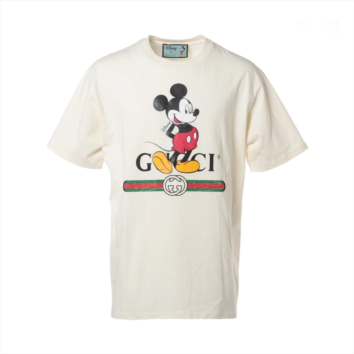 グッチ×ディズニー 20SS コットン Tシャツ M メンズ アイボリー 565806 