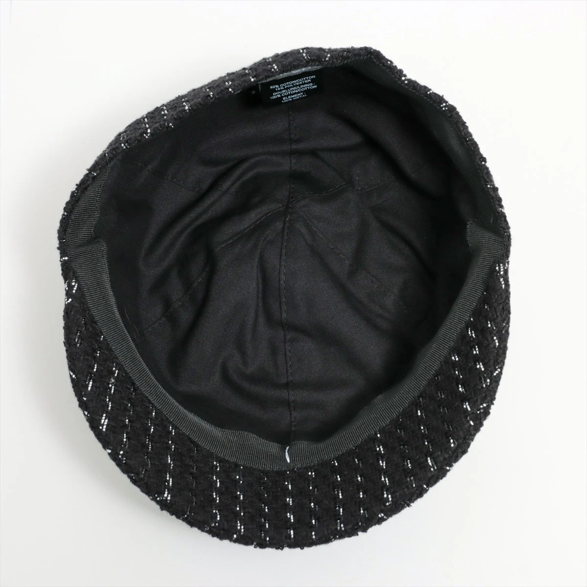 シャネル　ツイード　キャスケット シャネル ココマーク 23P キャップ M コットン×ポリエステル