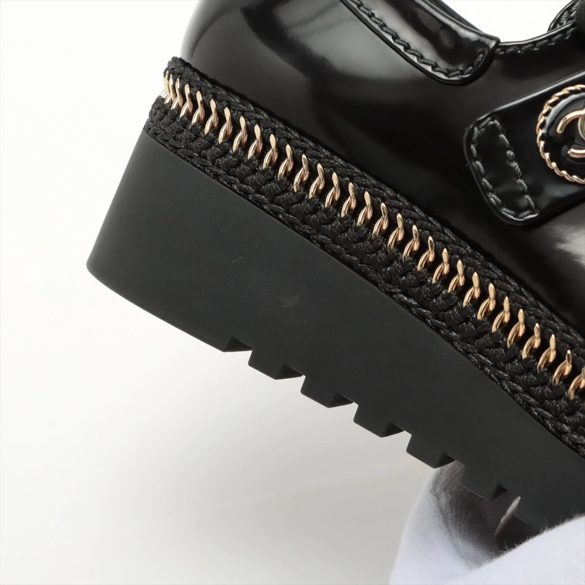 美品】 CHANEL バレーシューズ ココマーク ブラック レザー 35