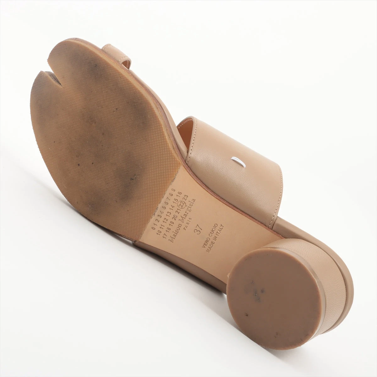マルジェラ本革 ベージュ ミュール 37 Maison Margiela Margiela22 メゾン マルジェラ 20SS 足袋 タビ