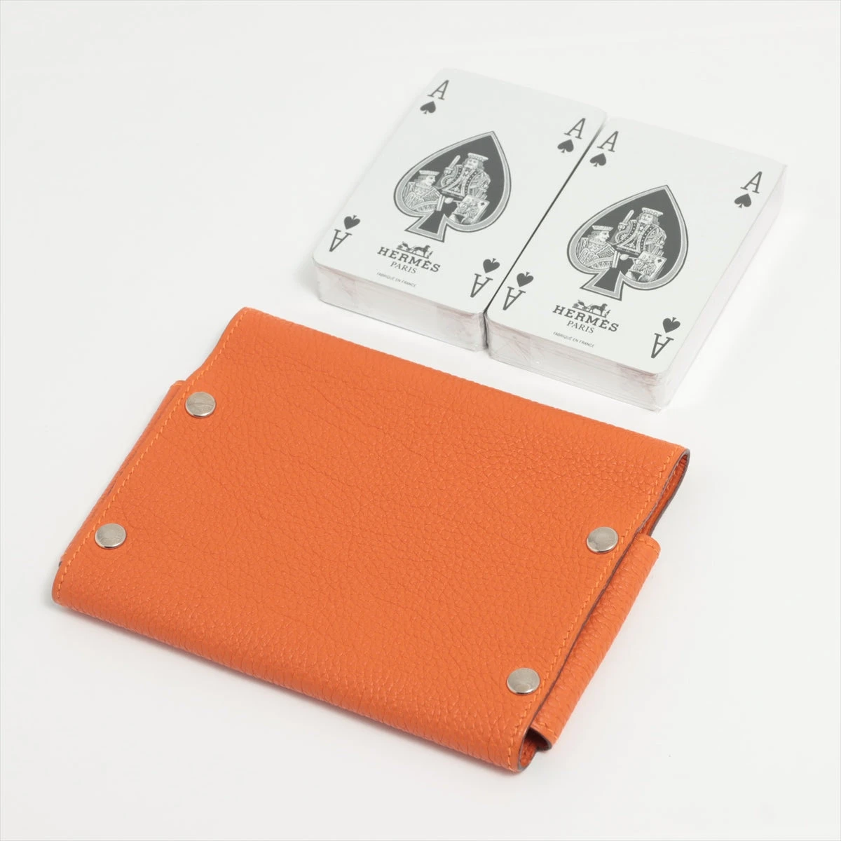 エルメス エテュイ カルトGM トゴ その他 オレンジ シルバー金具