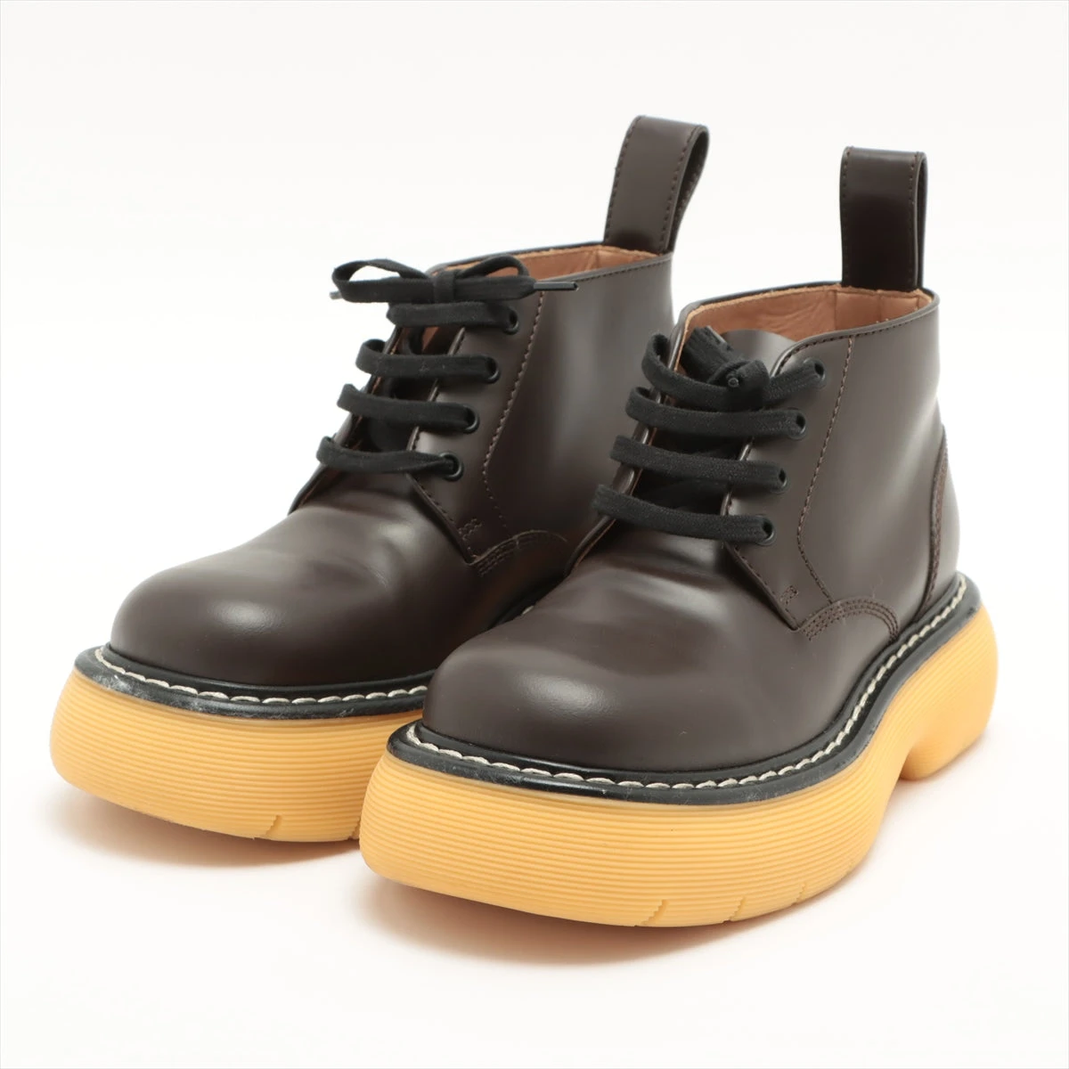 ボッテガヴェネタ 21SS レザー ショートブーツ 37 レディース ブラウン