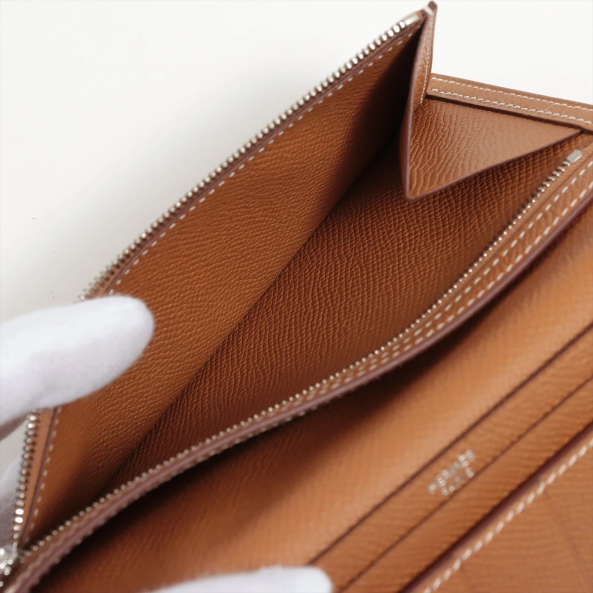エルメス ベアンスフレ ヴォーエプソン 財布 ゴールド シルバー