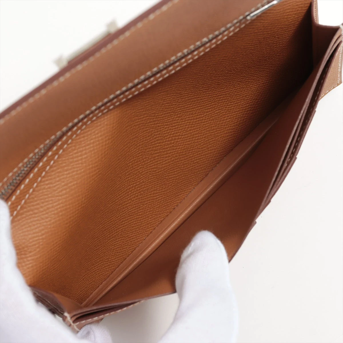 エルメス 財布　ベアンスフレ ゴールド　ヴォーエプソン　シルバー金具 エルメス ベアンスフレ ゴールド ヴォーエプソン シルバー金具