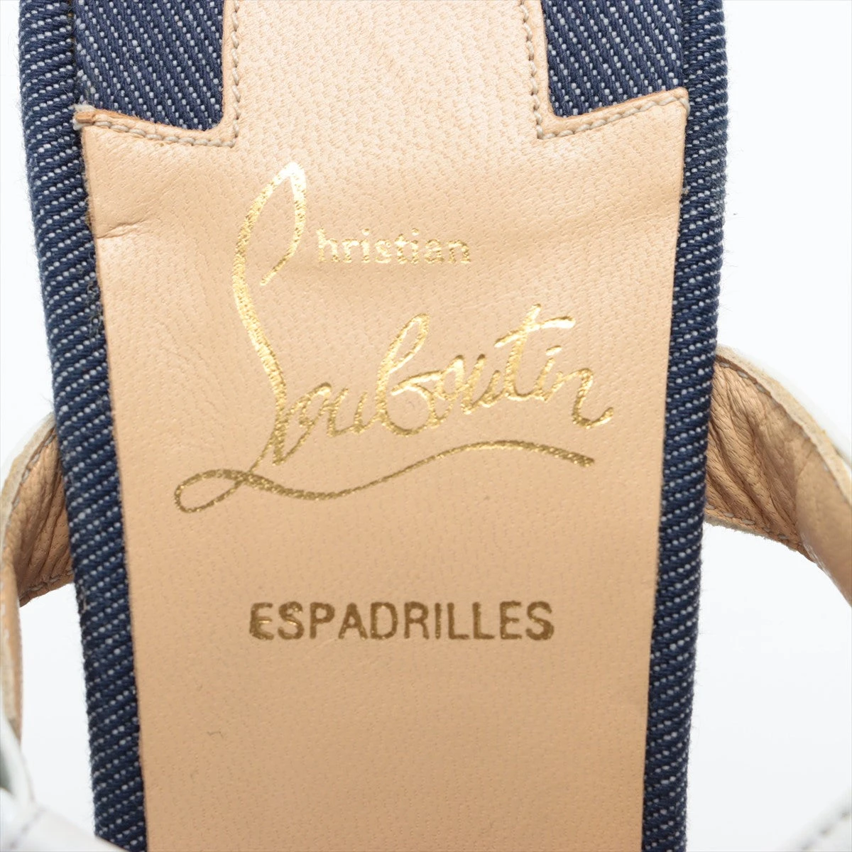 【クリスチャン ルブタン】 ネイビー ストラップ付き ウェッジヒール 名東】【CHRISTIAN LOUBOUTIN】クリスチャン ルブタン ウェッジ