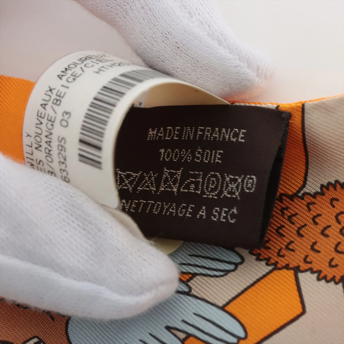 HERMES エルメス　ツイリー　パリジェンヌ　オレンジ　新品未使用　スカーフ エルメスツイリー 新タグ 青/オレンジ レディース スカーフ