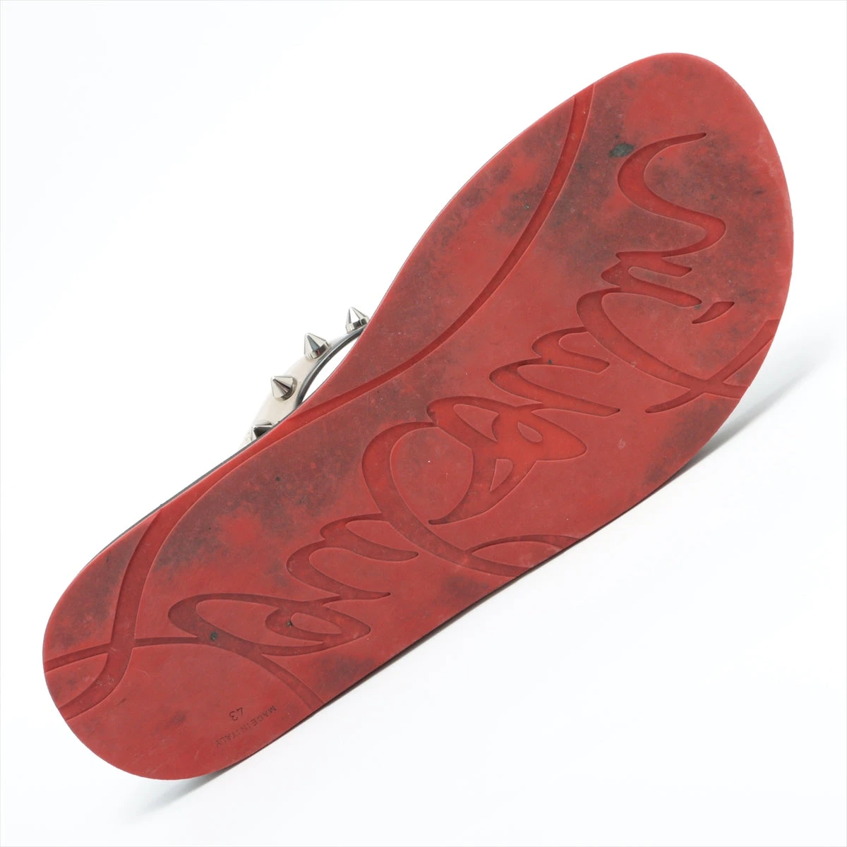 人気新品　ルブタン　メンズ　トングサンダル　スパイクスタッズ　26.5 クリスチャンルブタン スパイクスタッズ レザー スリッポン 42