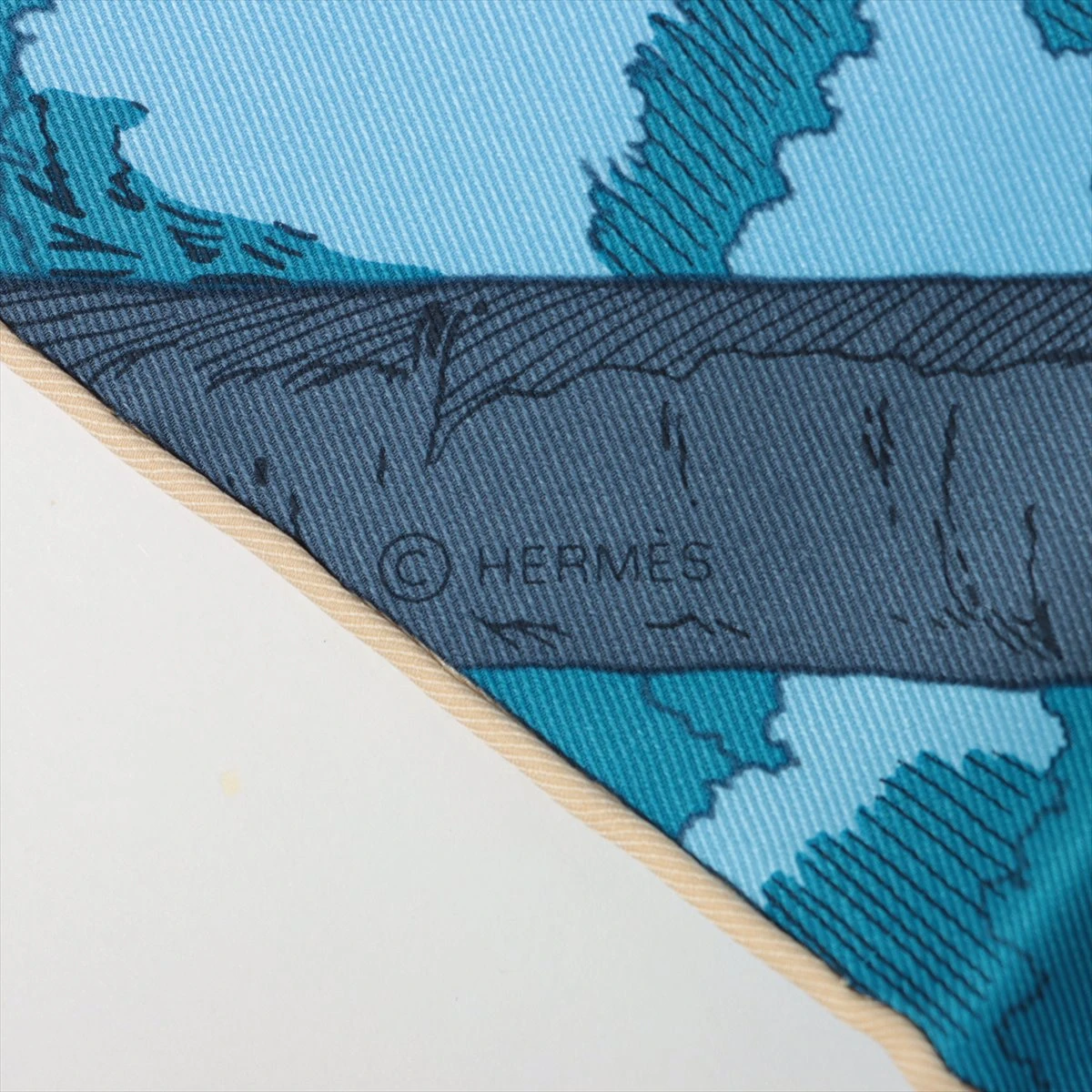 エルメス スカーフ シルク ブルー カレ70 Rendez Vous Galant