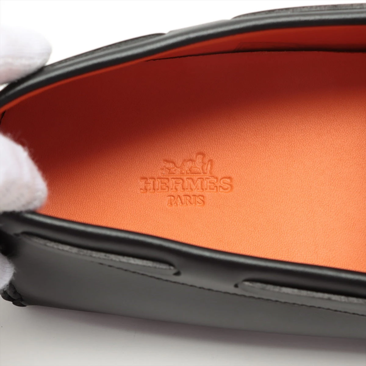 エルメス レザー ドライビングシューズ 43 メンズ ブラック