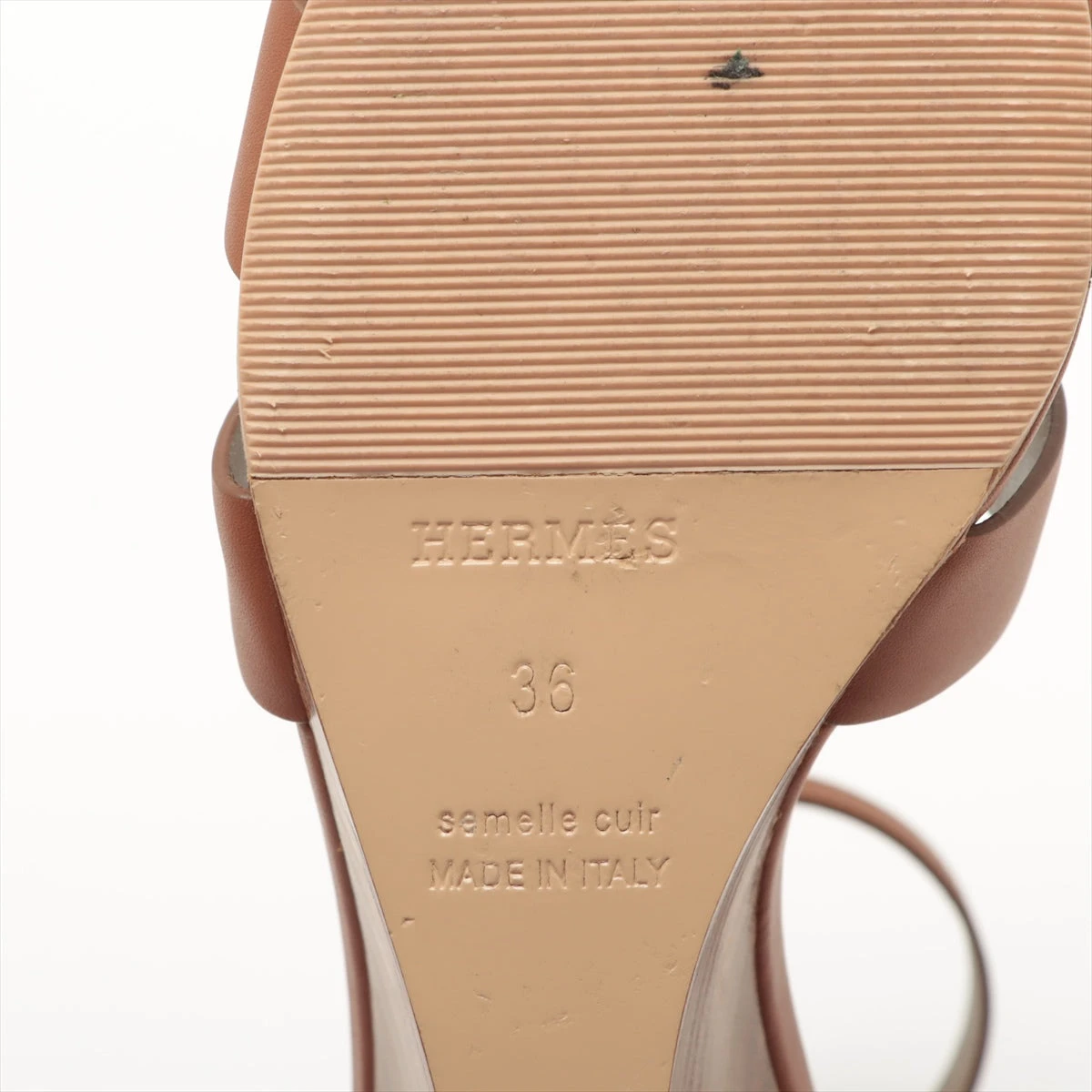 エルメス レジェンド レザー ウェッジソールサンダル 36