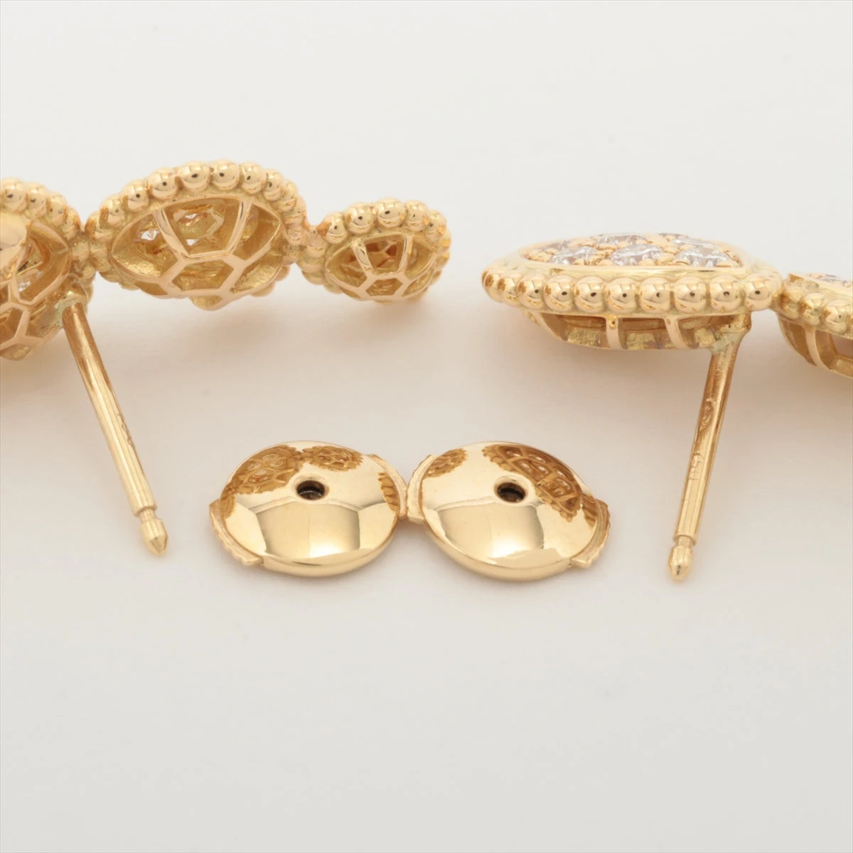 美品　ブシュロン セルパンボエム エクストラスモール ダイヤ ピアス　YG BOUCHERON - ブシュロン セルパンボエム エクストラスモール