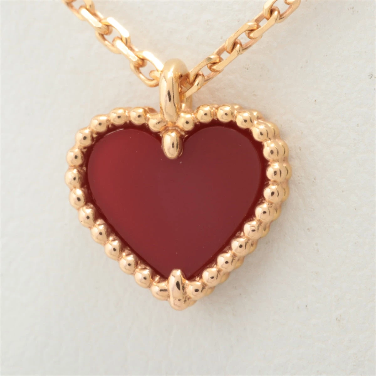 K18ローズゴールド　スウィート　ハート　カーネリアン　ネックレス Van Cleef & Arpels ヴァンクリーフ＆アーペル スウィート