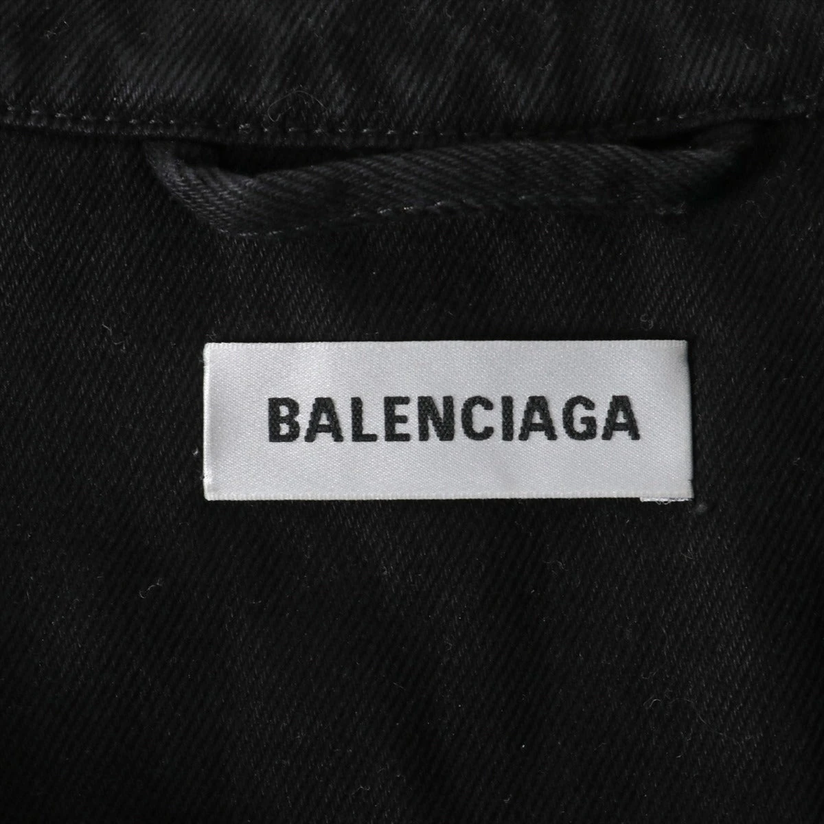 バッグに合う[バレンシアガ]バックロゴブラックデニムジャケット BALENCIAGA】バレンシアガ『バックロゴ デニムジャケット size44