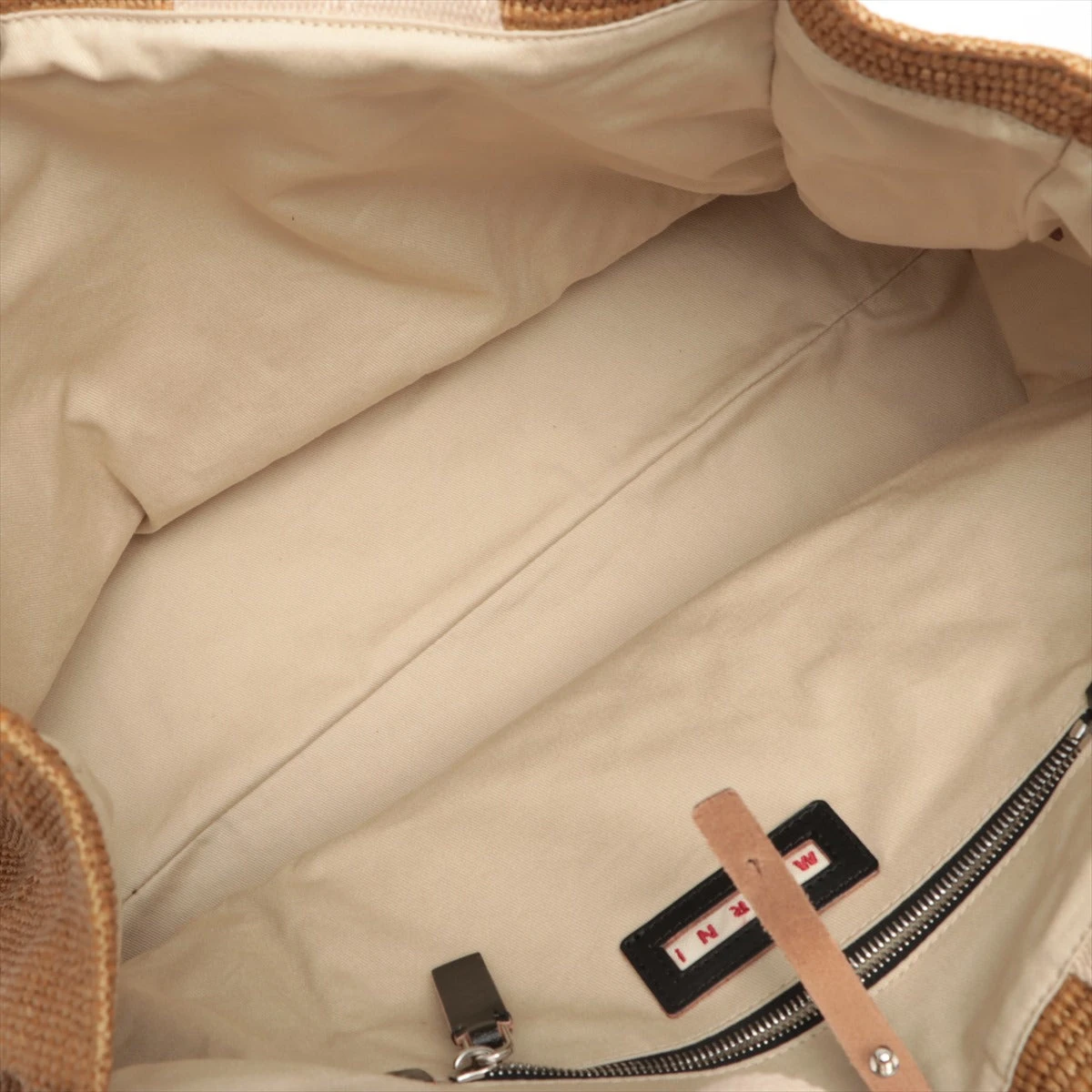 MARNI 2way ベージュ ストロー大容量トートバッグ