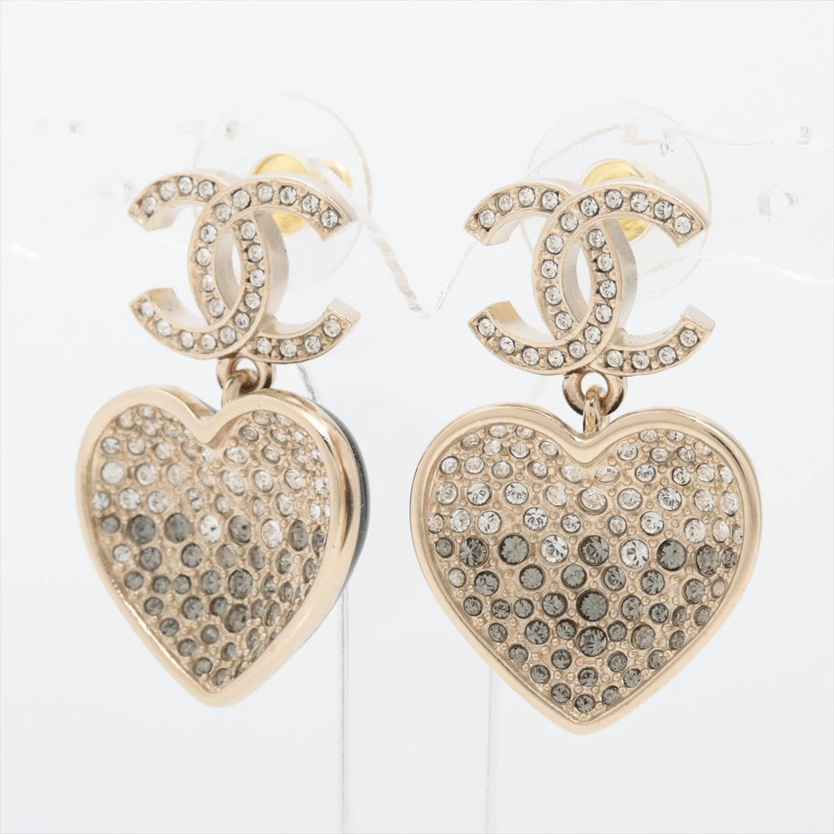 CHANEL シャネル ココマークピアス GP/プラスチック/ライン