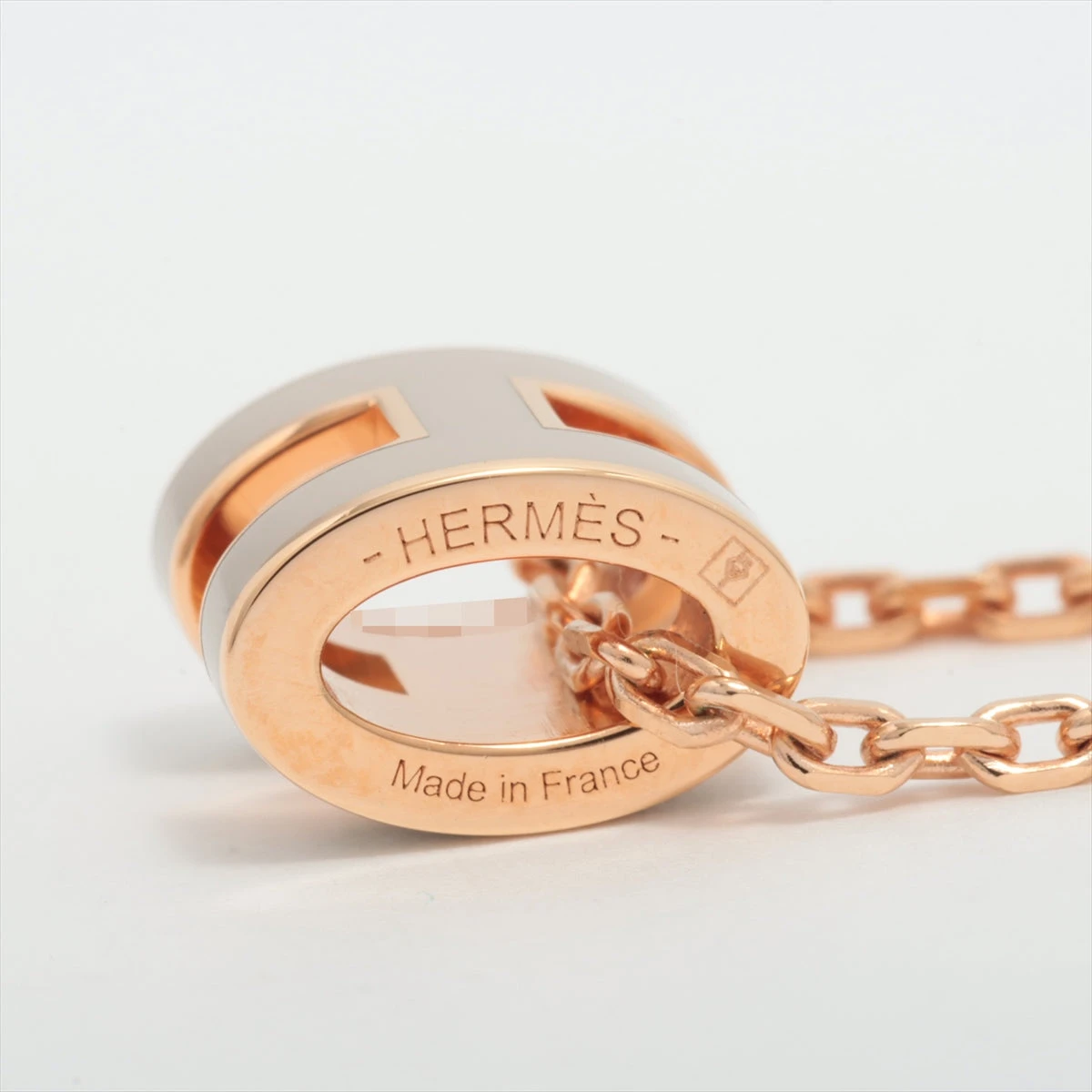 エルメス ミニポップアッシュH ネックレス GP ピンクゴールド×マロン