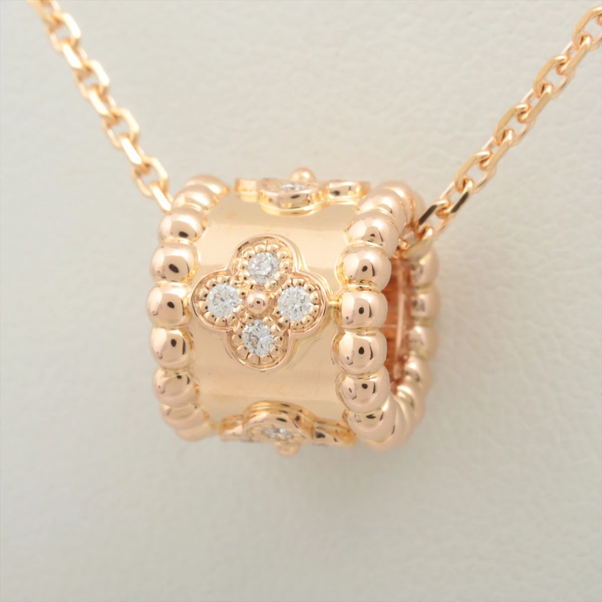 ヴァンクリーフ&アーペル ペルレ クローバー ダイヤ ネックレス 750(PG