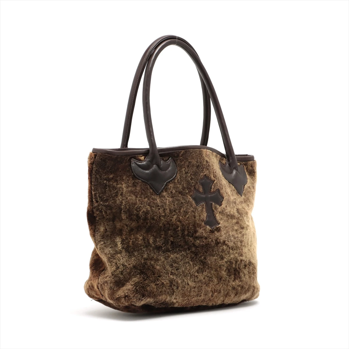 クロムハーツ FS トートバッグ ファー×レザー ブラウン×ベージュ