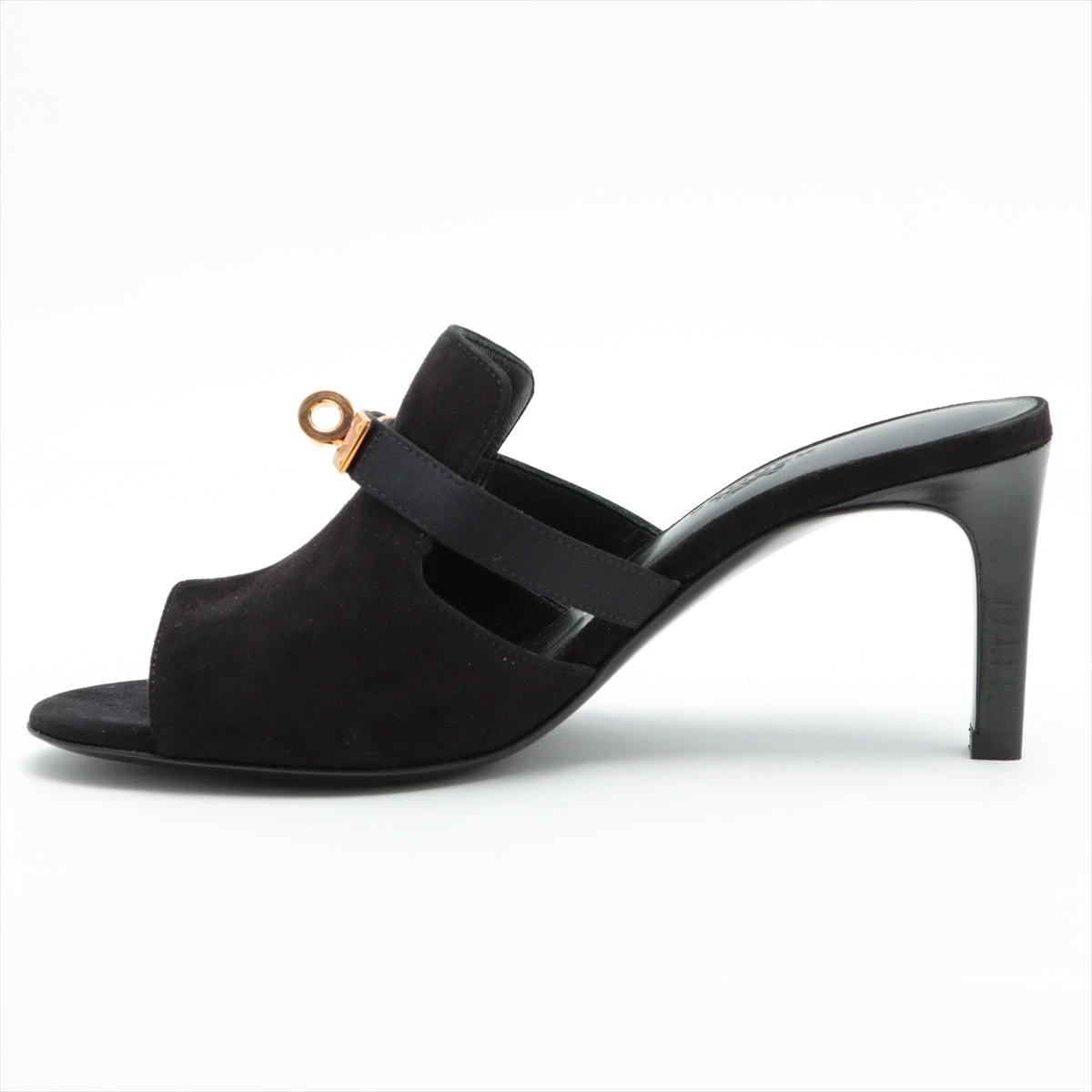 エルメス　スエード　サンダル35半　新品未使用　裏貼り済み エルメス キャンディ スエード サンダル 35 レディース ブラック