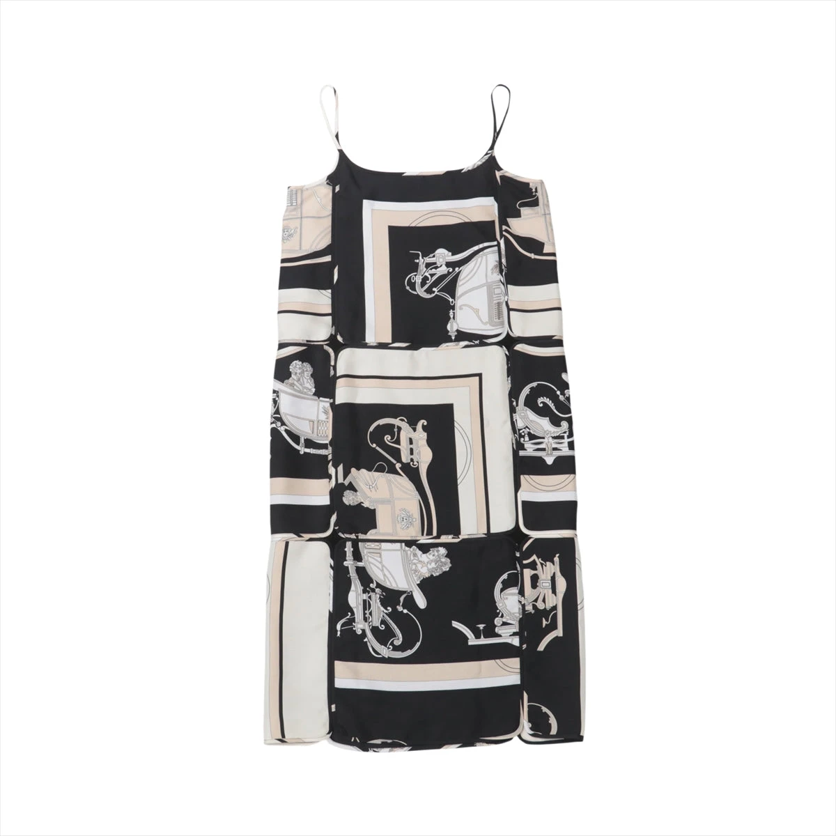 エルメス 23SS シルク ノースリーブワンピース 34 レディース マルチ