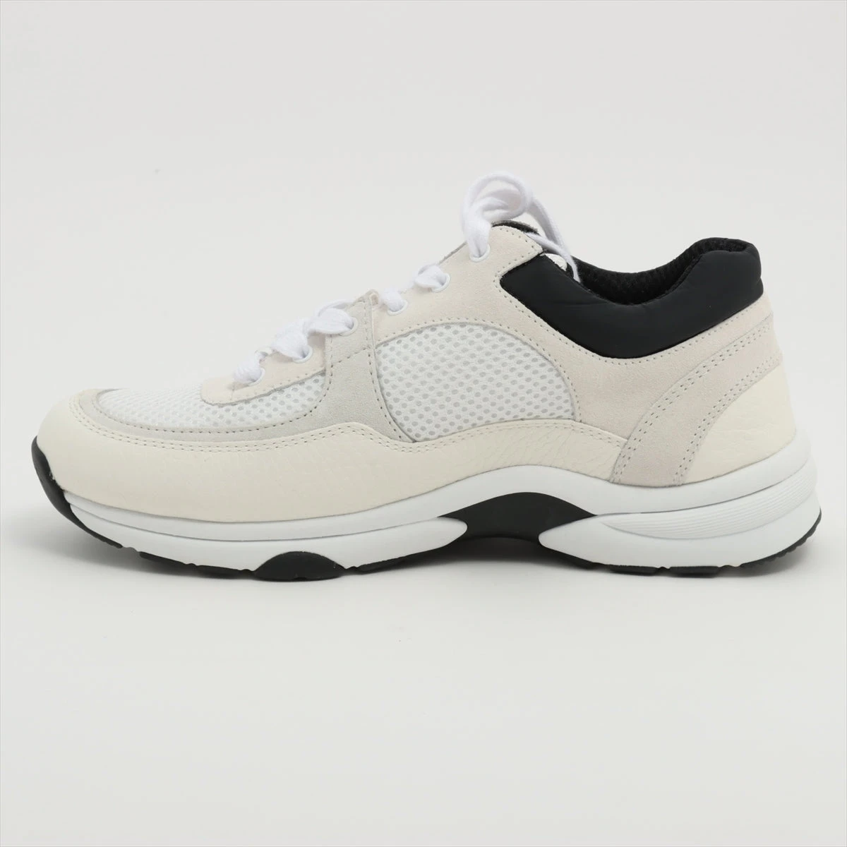 シャネル ココマーク メッシュ×レザー スニーカー 37 レディース