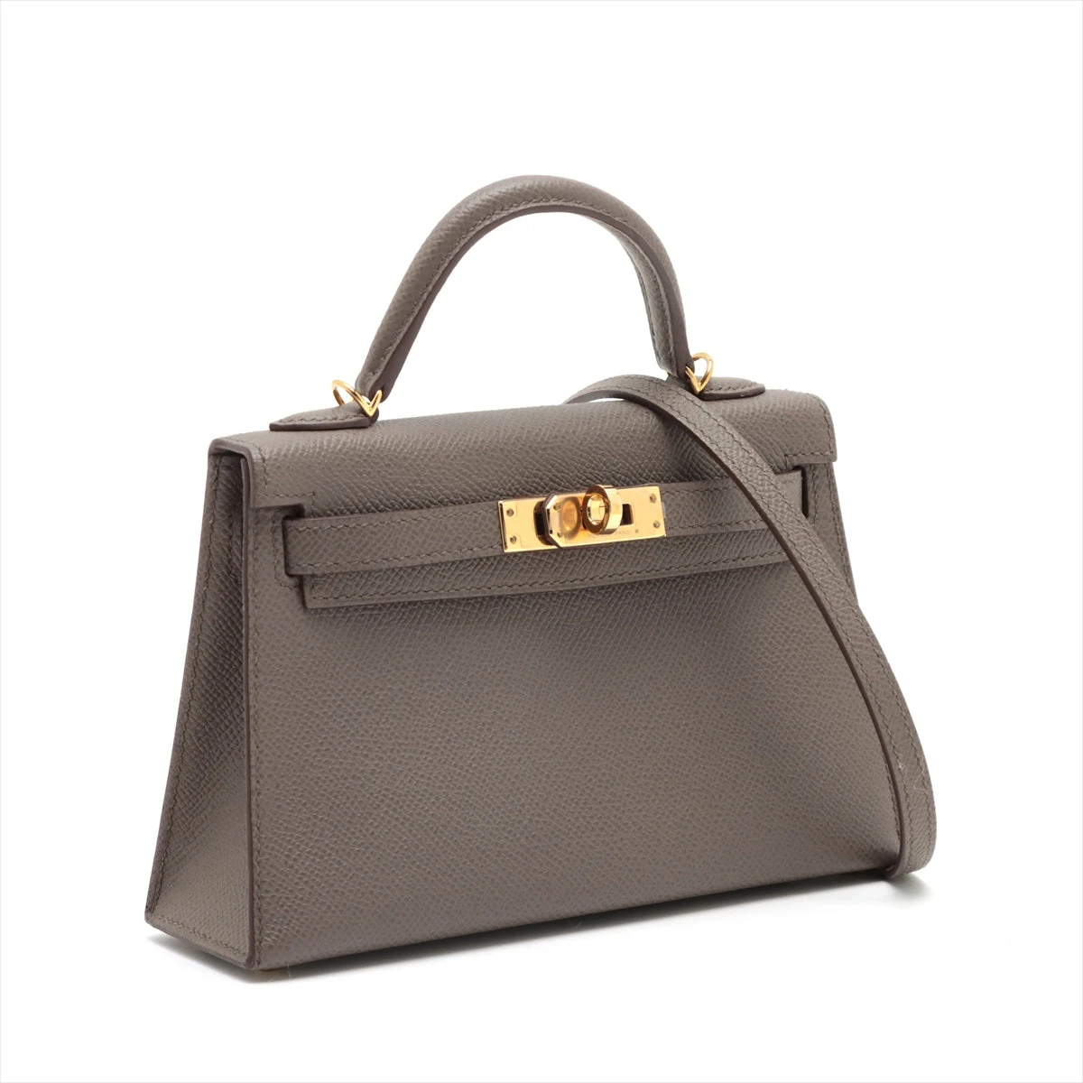 希少　エルメス　ツイリー　ケリー柄　グレー　エタン　グリス　エトゥープ HERMES エルメス ケリー 50 ヴォヤージュ エトゥープ □J刻印