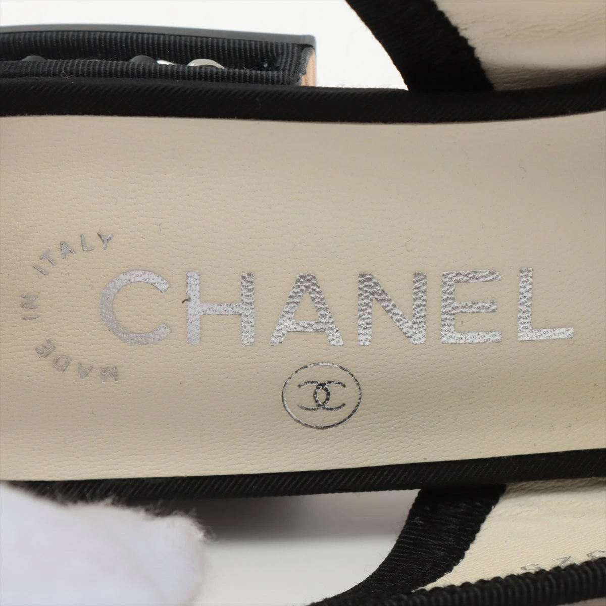 美品 CHANEL パンプス ココマーク バックスリング 38 24㎝ シャネル ココマーク ツイード×レザー パンプス 38 レディース