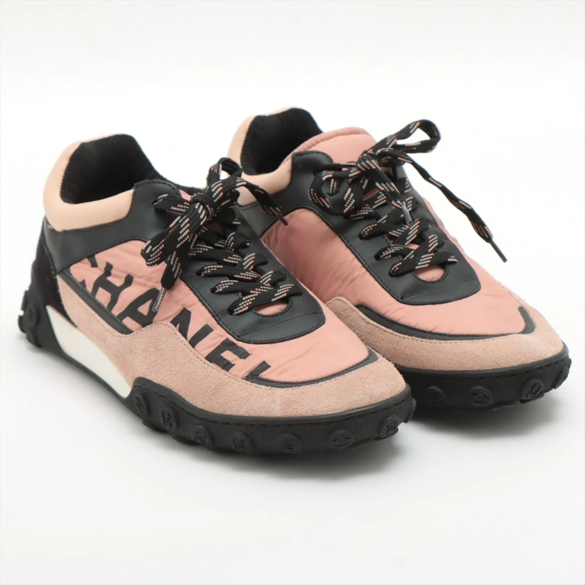 22cm CHANEL スニーカー　スエード ナイロン マルチカラー ココマーク 22cm CHANEL スニーカー スエード ナイロン マルチカラー ココ