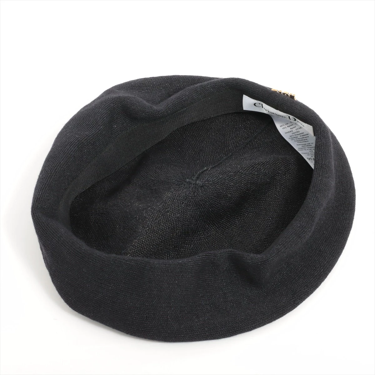 Dior ベレー帽　ロゴ ディオール Diorロゴ ベレー帽 麻 ブラック A2130227｜中古