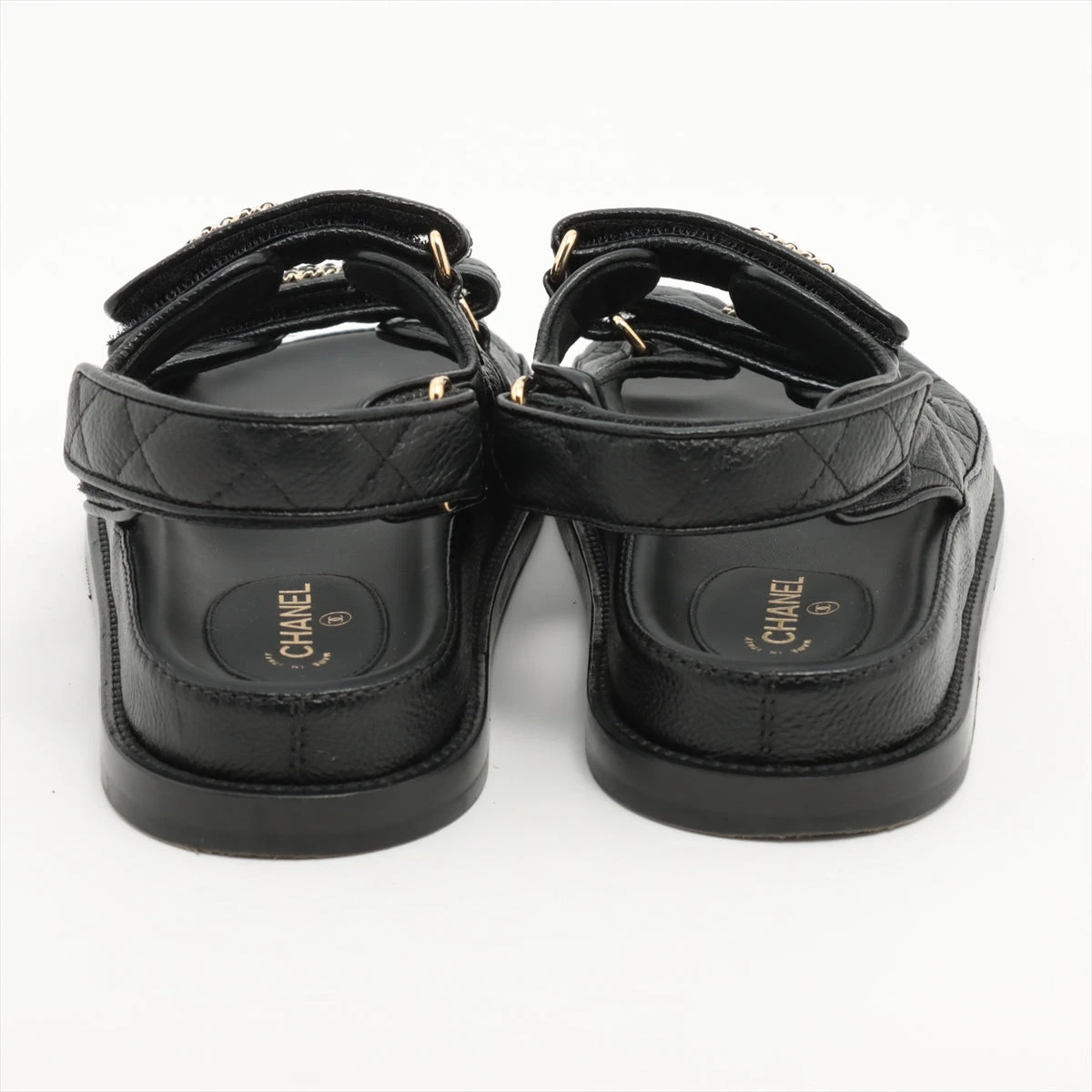 ⭐︎美品♡CHANEL ブラックレザーサンダル 37C シャネル ココマーク レザー サンダル 37C レディース ブラック