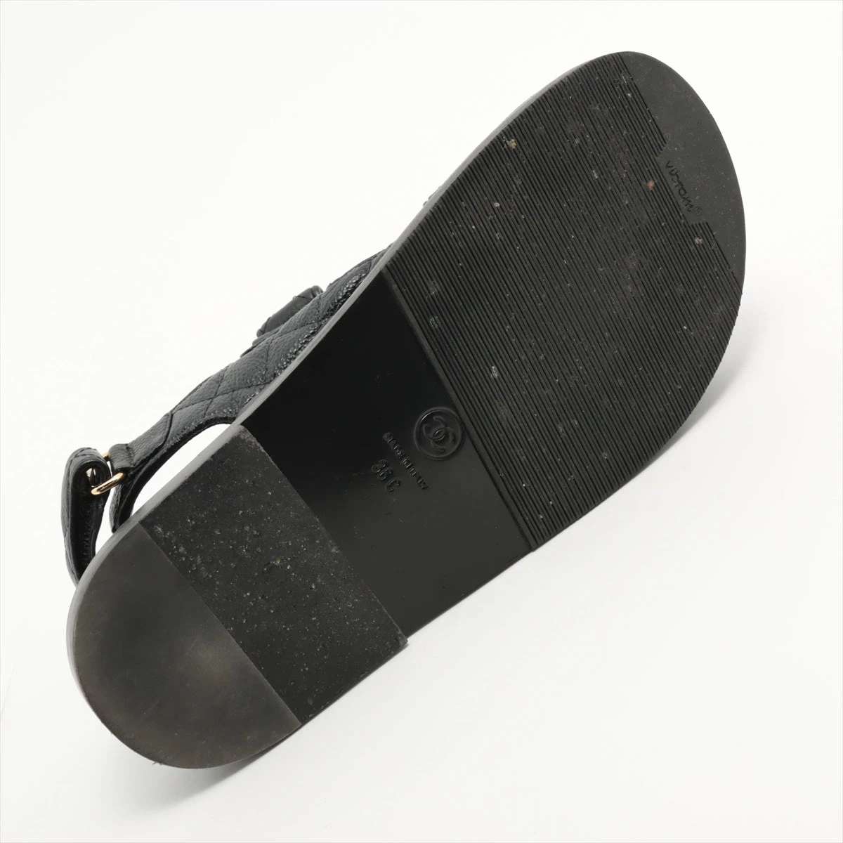 シャネル ココマーク レザー サンダル 36C レディース ブラック