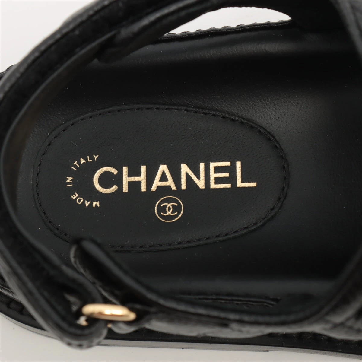 シャネル ココマーク レザー サンダル 36C レディース ブラック G35927