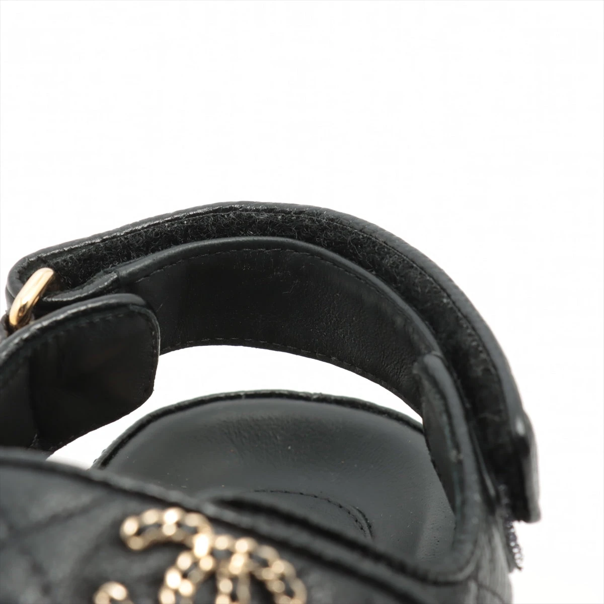 シャネル ココマーク レザー サンダル 36C レディース ブラック G35927