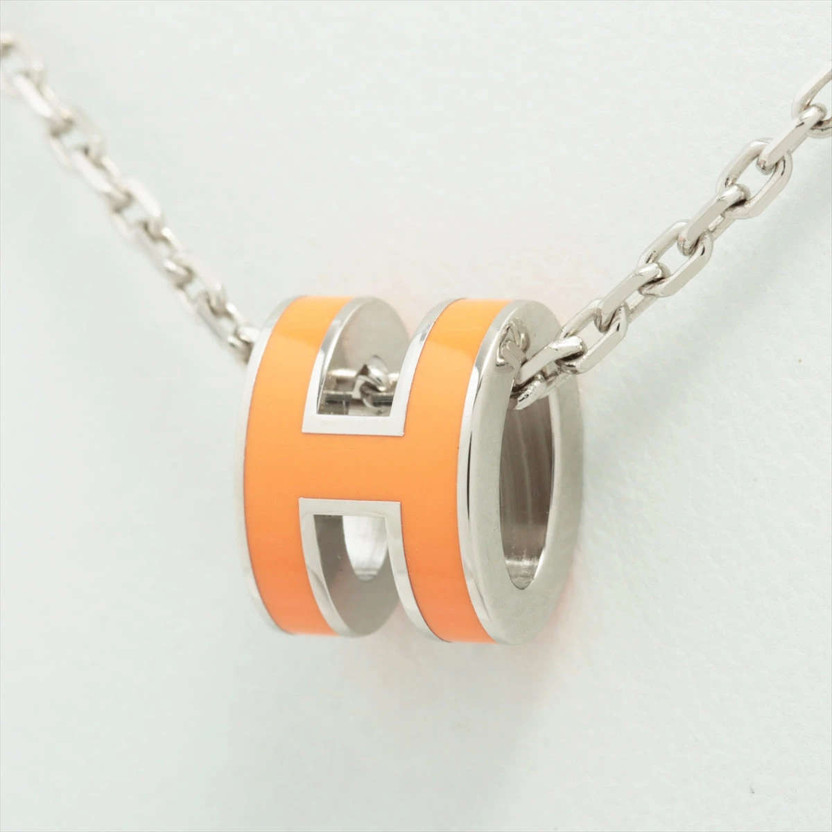 ！美品！　HERMES エルメス　ポップアッシュ　オレンジ　シルバー エルメス HERMES ポップアッシュ ペンダント オレンジ×シルバー