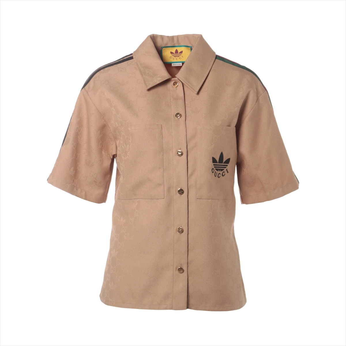 グッチ×アディダス GGジャカード ポリエステル シャツ 36